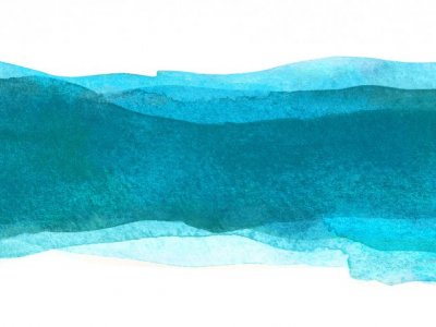 Blauer Aquarellstreifen in Wellenform